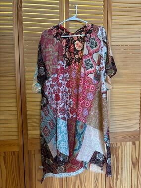 Patchwork Boho Tunic Kimono - Multi Color